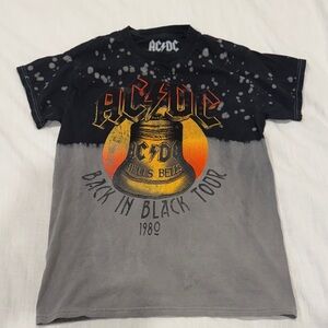 AC/DC Hells Bells 1980 Tour Tee in Black and Gray